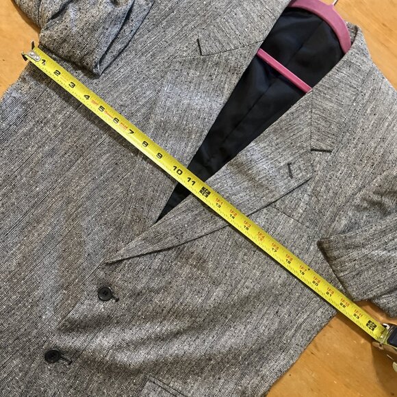 Pierre Balmain Black/White Herringbone 100% Silk Blazer, Men's 42R Elegant - Picture 6 of 14